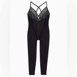 Savage X Fenty X-Ray Vision Sheer Mesh Crotchless Catsuit, Black, Size Medium